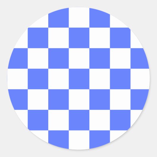 Classic visual sapphire checkerboard  runder aufkleber (Vorderseite)