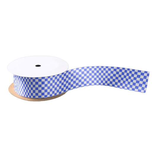Classic visual sapphire checkerboard  satinband (Spule)
