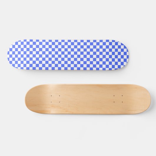 Classic visual sapphire checkerboard  skateboard (Horizontal)