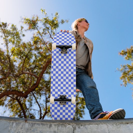Classic visual sapphire checkerboard  skateboard (Außenbereich 1)