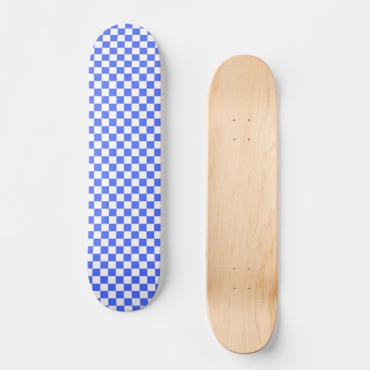 Classic visual sapphire checkerboard  skateboard (Vorderseite)