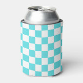 Classic visual turquoise blue checkerboard  dosenkühler (Kanne Vorderseite)