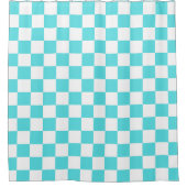 Classic visual turquoise blue checkerboard  duschvorhang (Vorderseite)