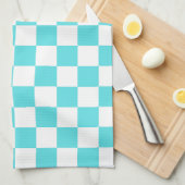 Classic visual turquoise blue checkerboard  geschirrtuch (Viertel Falte)