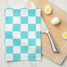 Classic visual turquoise blue checkerboard  geschirrtuch