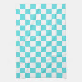 Classic visual turquoise blue checkerboard  geschirrtuch (Vertikal)