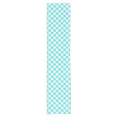 Classic visual turquoise blue checkerboard  kurzer tischläufer (Vorderseite)