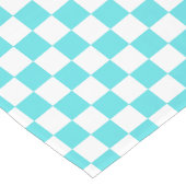 Classic visual turquoise blue checkerboard  kurzer tischläufer (Ecke)