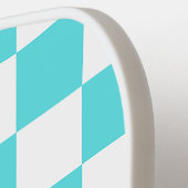 Classic visual turquoise blue checkerboard  pickleball schläger (Linke Seite)