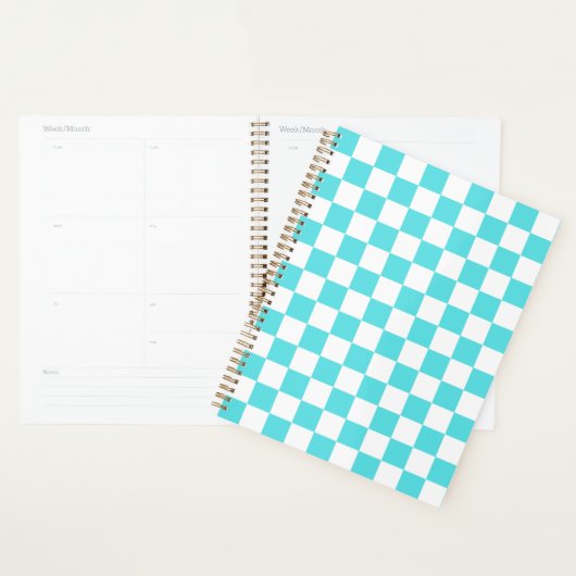 Classic visual turquoise blue checkerboard  planer (Anzeige)