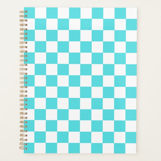 Classic visual turquoise blue checkerboard  planer (Vorderseite)