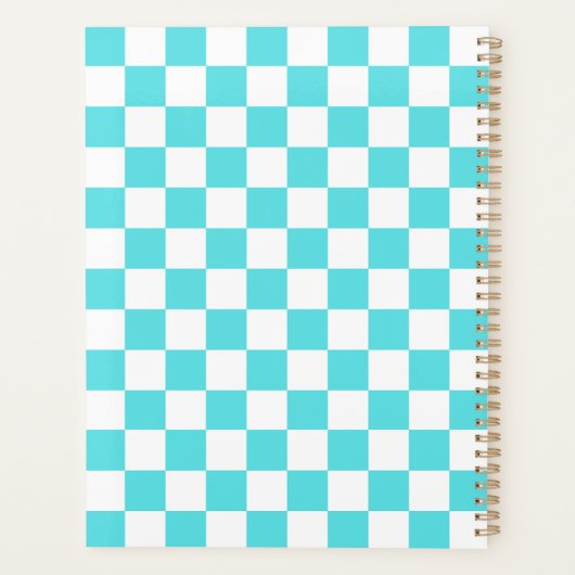 Classic visual turquoise blue checkerboard  planer (Rückseite)