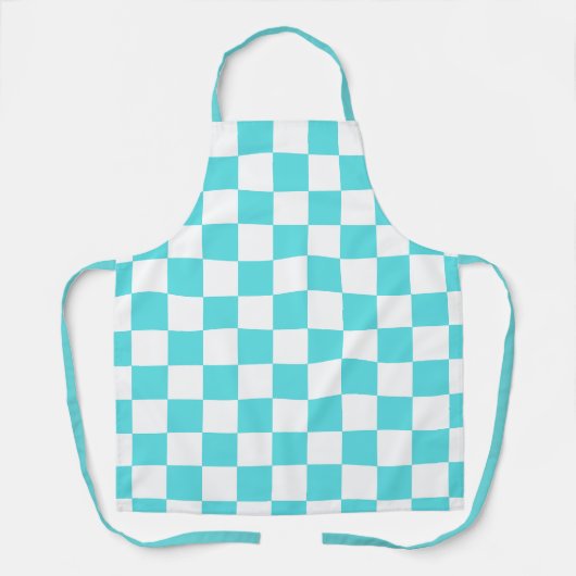 Classic visual turquoise blue checkerboard schürze (Vorderseite)