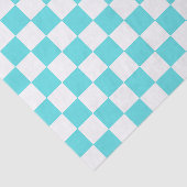 Classic visual turquoise blue checkerboard  seidenpapier (Ausschnitt)