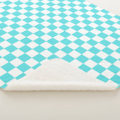 Classic visual turquoise blue checkerboard  sherpadecke (3/4)