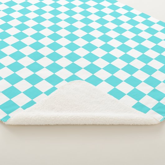 Classic visual turquoise blue checkerboard  sherpadecke (3/4)