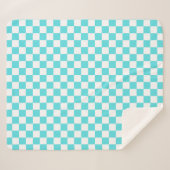 Classic visual turquoise blue checkerboard  sherpadecke (Vorderseite (Horizontal))