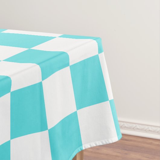 Classic visual turquoise blue checkerboard  tischdecke (Beispiel)