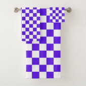 Classic visual violet checkerboard  badhandtuch set (Insitu)