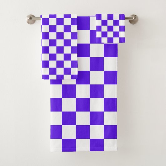 Classic visual violet checkerboard  badhandtuch set (Insitu)