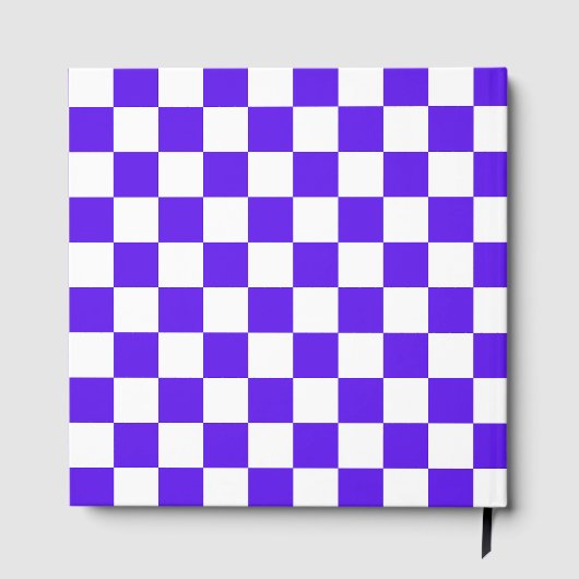 Classic visual violet checkerboard  gästebuch (Rückseite)