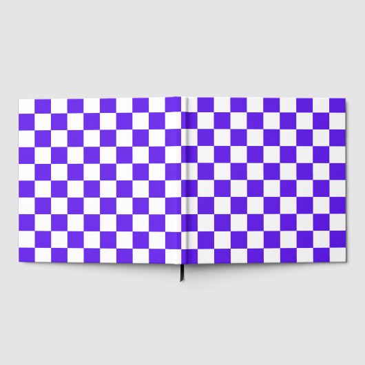 Classic visual violet checkerboard  gästebuch (Voll)