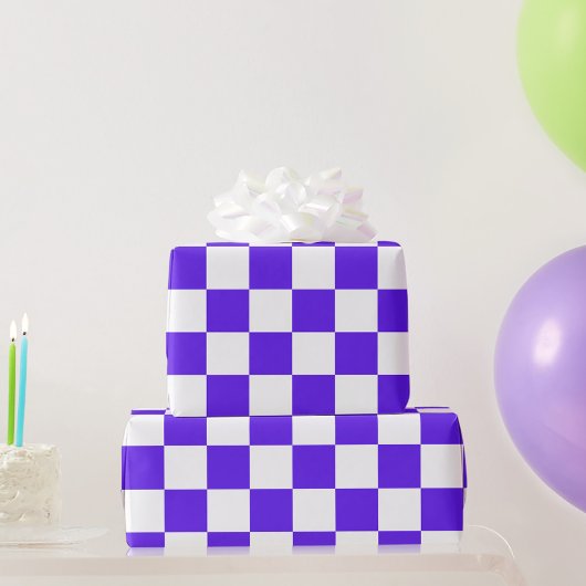 Classic visual violet checkerboard geschenkpapier