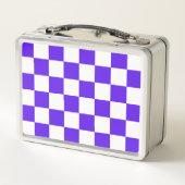 Classic visual violet checkerboard  metall brotdose (Rückseite)
