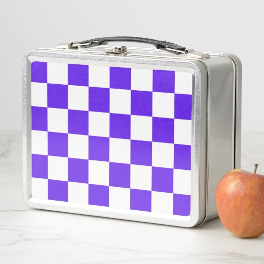 Classic visual violet checkerboard  metall brotdose (Beispiel)