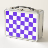 Classic visual violet checkerboard  metall brotdose (Vorderseite)