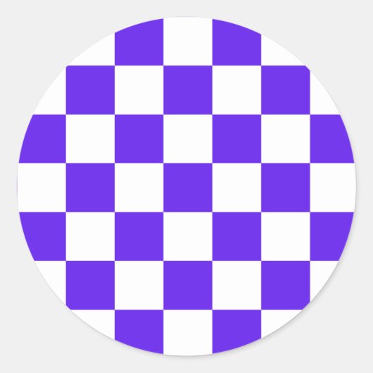 Classic visual violet checkerboard  runder aufkleber (Vorderseite)