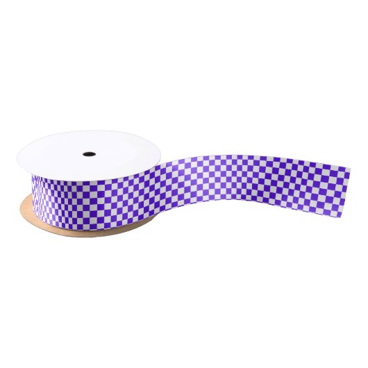 Classic visual violet checkerboard  satinband (Spule)