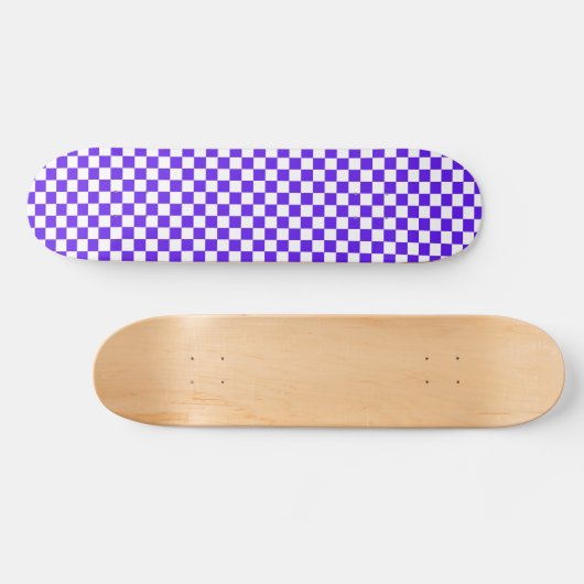 Classic visual violet checkerboard  skateboard (Horizontal)