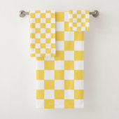 Classic visual yellow checkerboard badhandtuch set (Insitu)