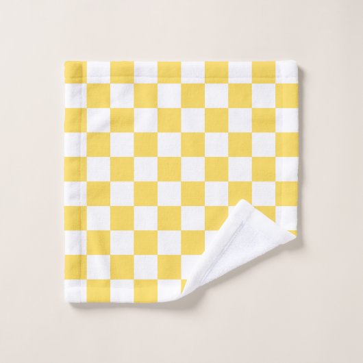 Classic visual yellow checkerboard  badhandtuch set (Waschlappen)