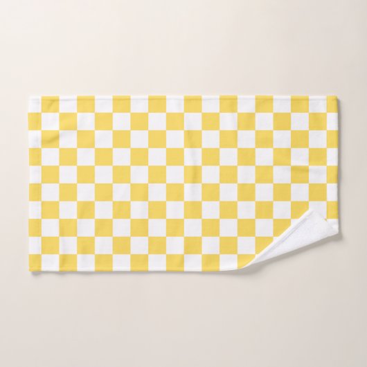 Classic visual yellow checkerboard badhandtuch set (Handtuch)