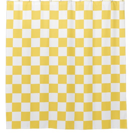 Classic visual yellow checkerboard  duschvorhang (Vorderseite)