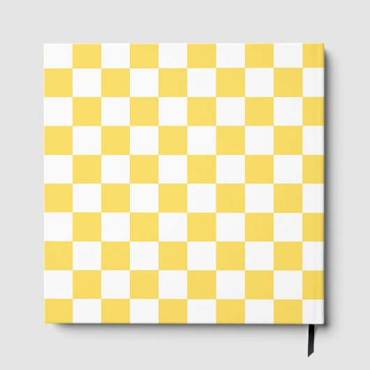 Classic visual yellow checkerboard  gästebuch (Rückseite)