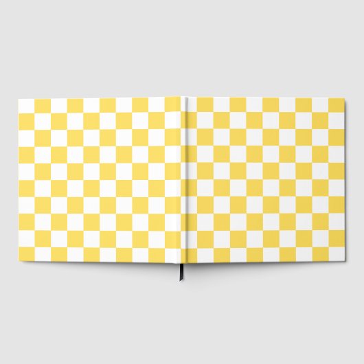 Classic visual yellow checkerboard  gästebuch (Voll)