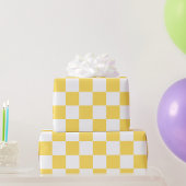 Classic visual yellow checkerboard geschenkpapier