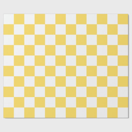Classic visual yellow checkerboard  geschenkpapier (Flach)