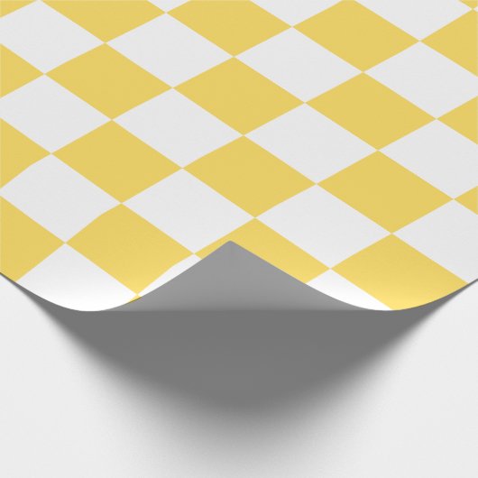Classic visual yellow checkerboard geschenkpapier (Ecke)