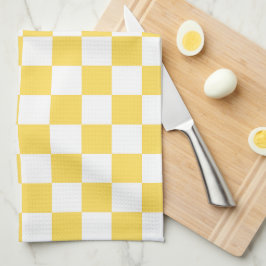 Classic visual yellow checkerboard  geschirrtuch