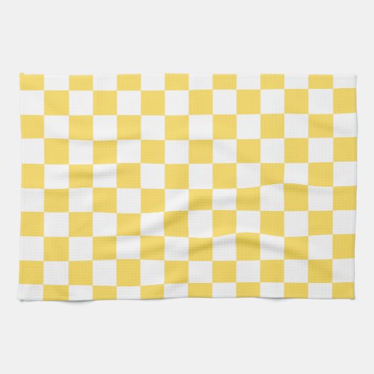 Classic visual yellow checkerboard  geschirrtuch (Horizontal)
