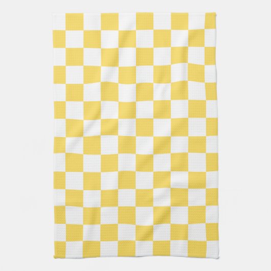 Classic visual yellow checkerboard  geschirrtuch (Vertikal)