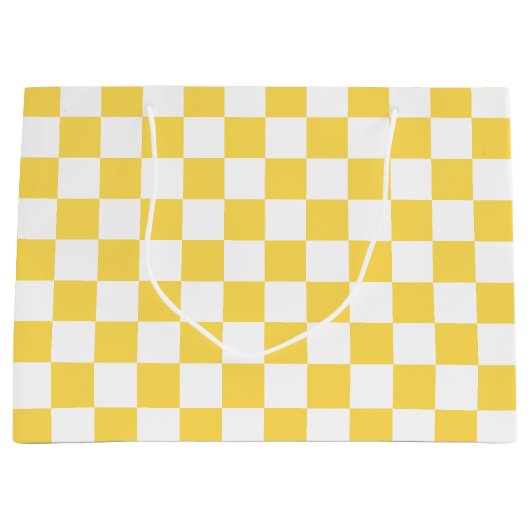 Classic visual yellow checkerboard  große geschenktüte (Vorderseite)