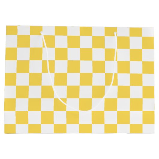 Classic visual yellow checkerboard große geschenktüte (Rückseite)