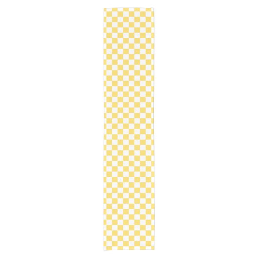 Classic visual yellow checkerboard kurzer tischläufer (Vorderseite)