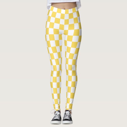 Classic visual yellow checkerboard  leggings (Vorderseite)