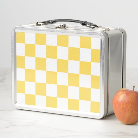 Classic visual yellow checkerboard  metall brotdose (Beispiel)